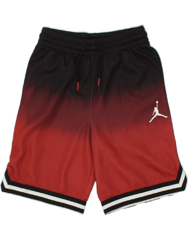 JORDAN Boys Sport Shorts 12-13 Years Large  Red Colourblock Polyester