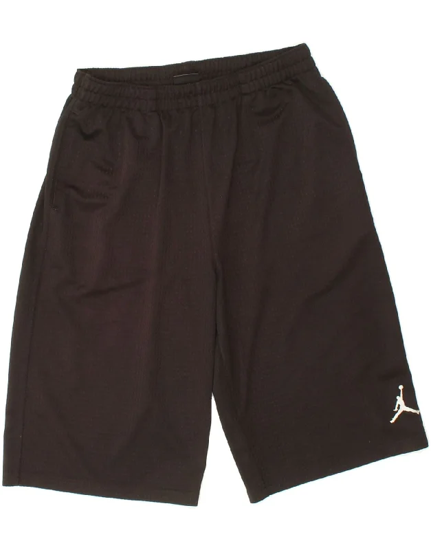 JORDAN Boys Sport Shorts 13-14 Years XL Black Polyester