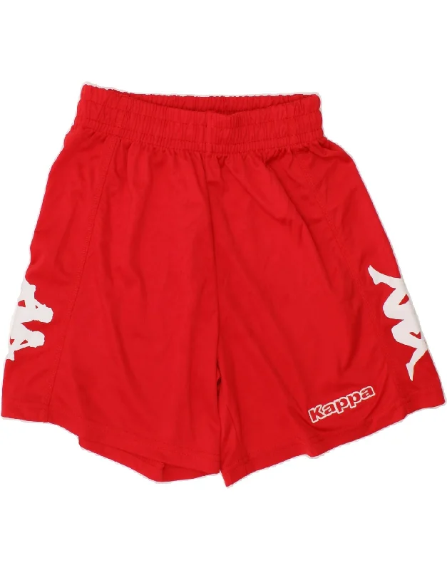 KAPPA Boys Graphic Sport Shorts 9-10 Years Red Polyester