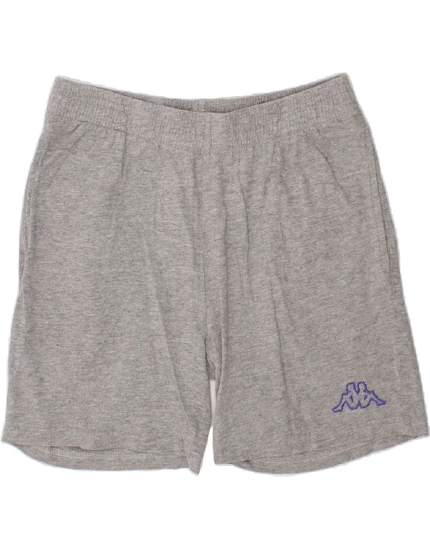 KAPPA Boys Sport Shorts 7-8 Years Grey Cotton