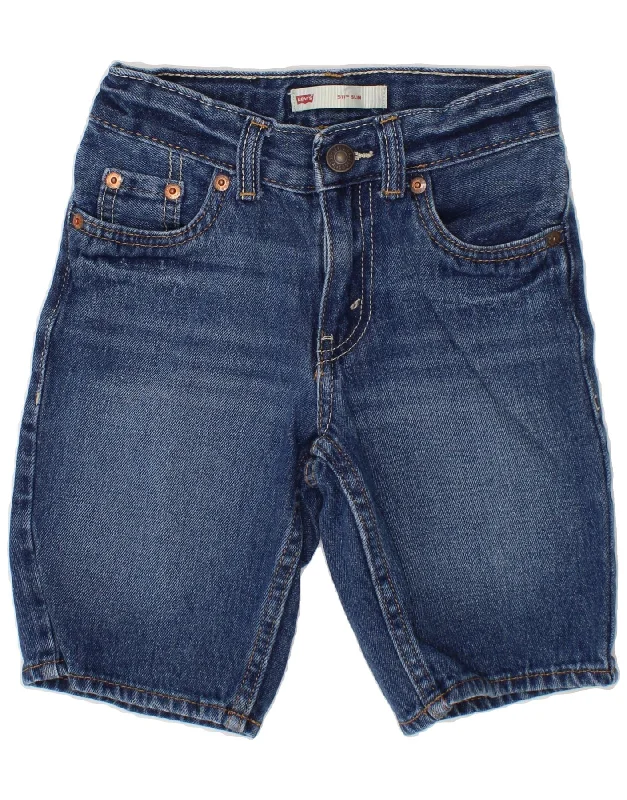 LEVI'S Boys 511 Slim Denim Shorts 5-6 Years W22  Blue Cotton