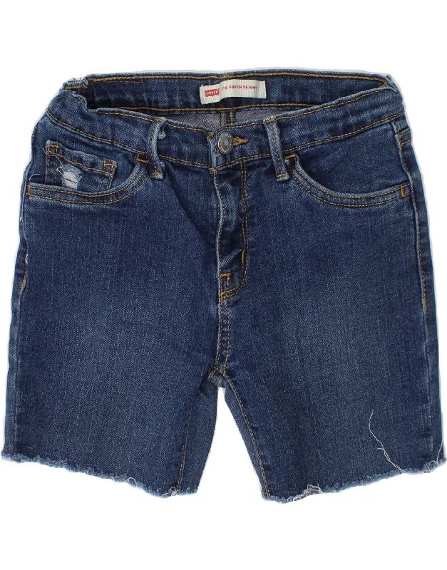 LEVI'S Boys 710 Skinny Denim Shorts 9-10 Years W25  Blue