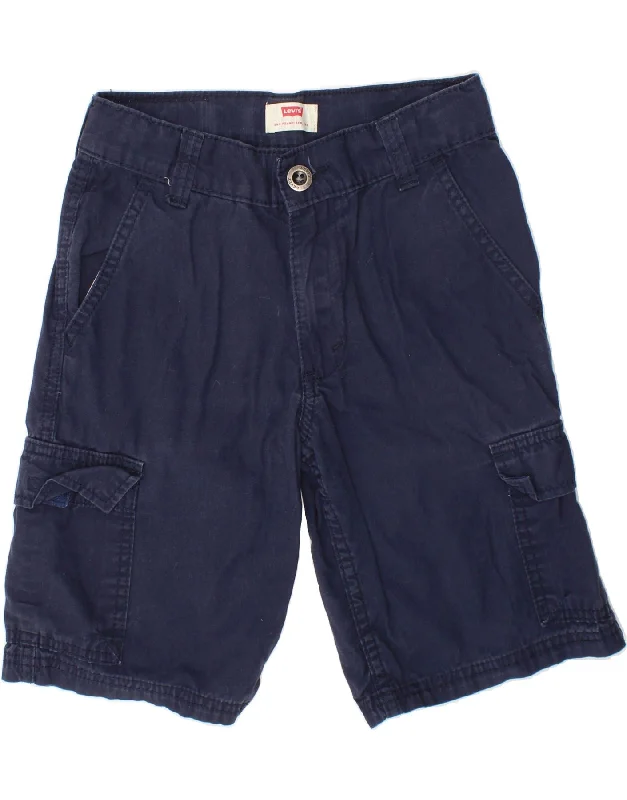 LEVI'S Boys Cargo Shorts 7-8 Years  W24  Navy Blue Cotton