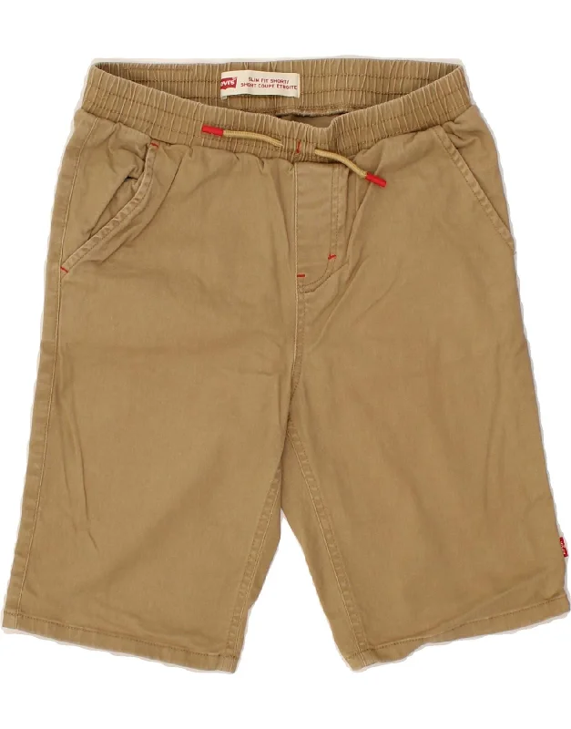 LEVI'S Boys Slim Fit Chino Shorts 10-11 Years Large W26 Beige Cotton