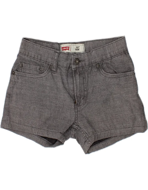 LEVI'S Girls 511 Slim Casual Shorts 11-12 Years W26  Grey Cotton