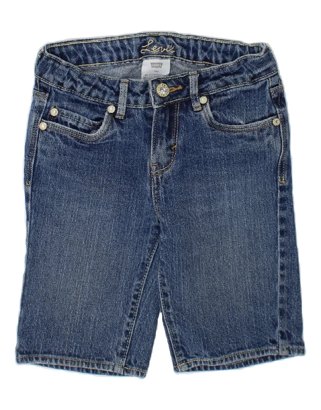 LEVI'S Girls Denim Shorts 6-7 Years W22 Blue Cotton