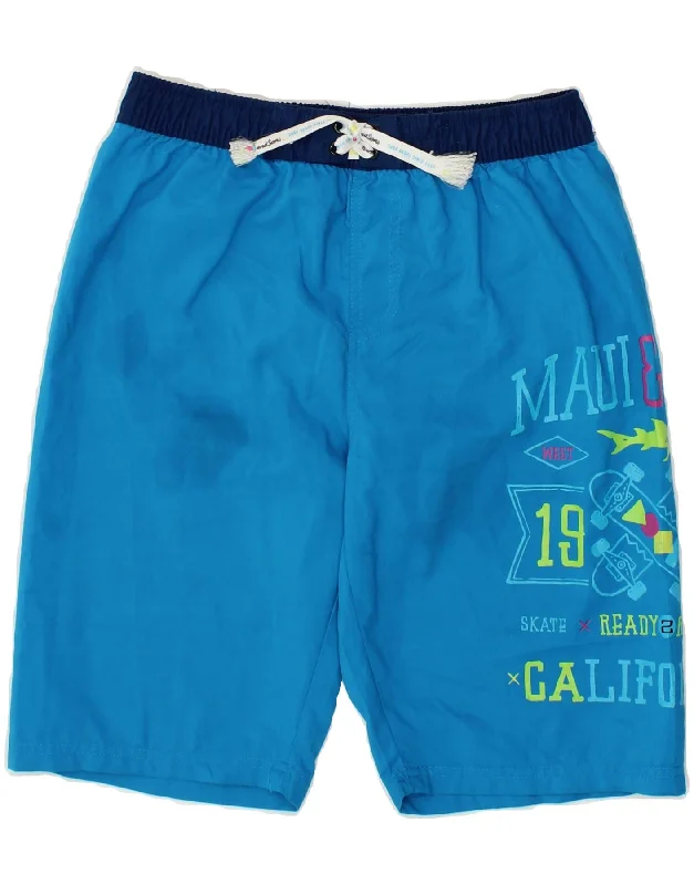 MAUI AND SONS Boys Graphic Sport Shorts 13-14 Years Blue Polyester