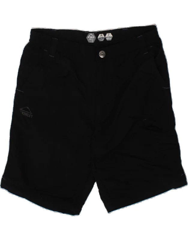 MCKINLEY Boys Chino Shorts 11-12 Years W26  Black Polyamide