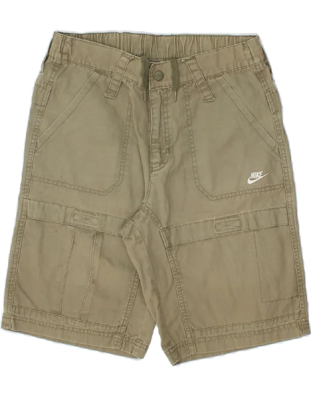 NIKE Boys Chino Shorts 12-13 Years Large W30 Khaki Cotton