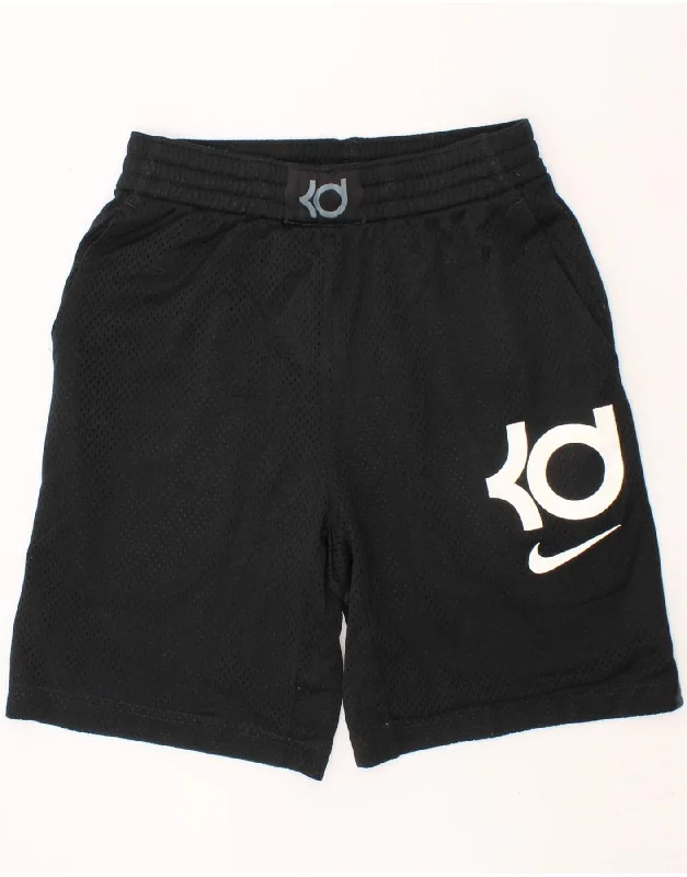 NIKE Boys Dri Fit Graphic Sport Shorts 10-11 Years Medium Black Polyester