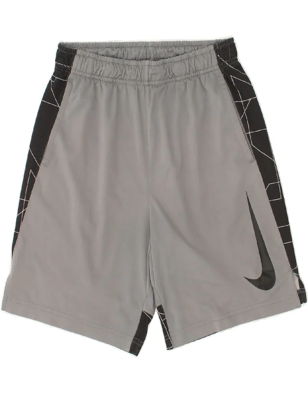 NIKE Boys Dri Fit Graphic Sport Shorts 10-11 Years Medium  Grey