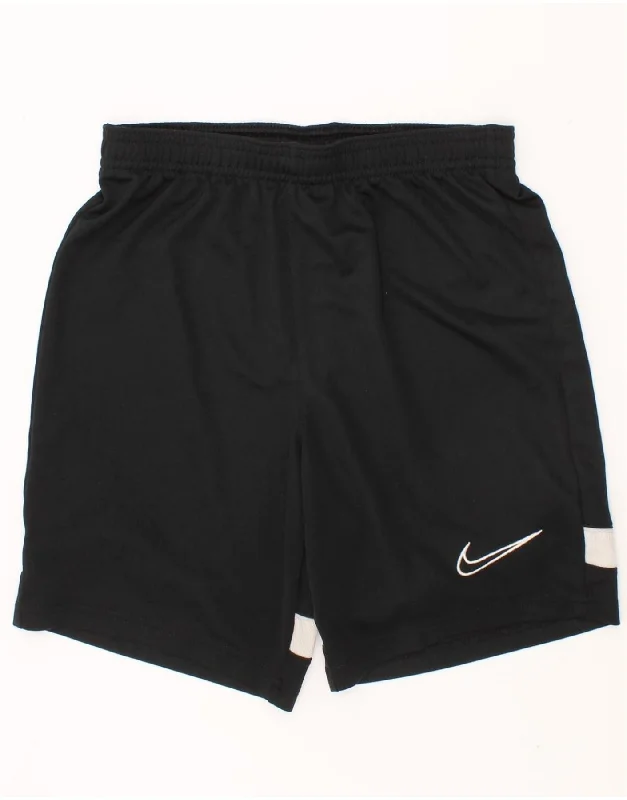 NIKE Boys Dri Fit Sport Shorts 10-11 Years Medium Black Colourblock