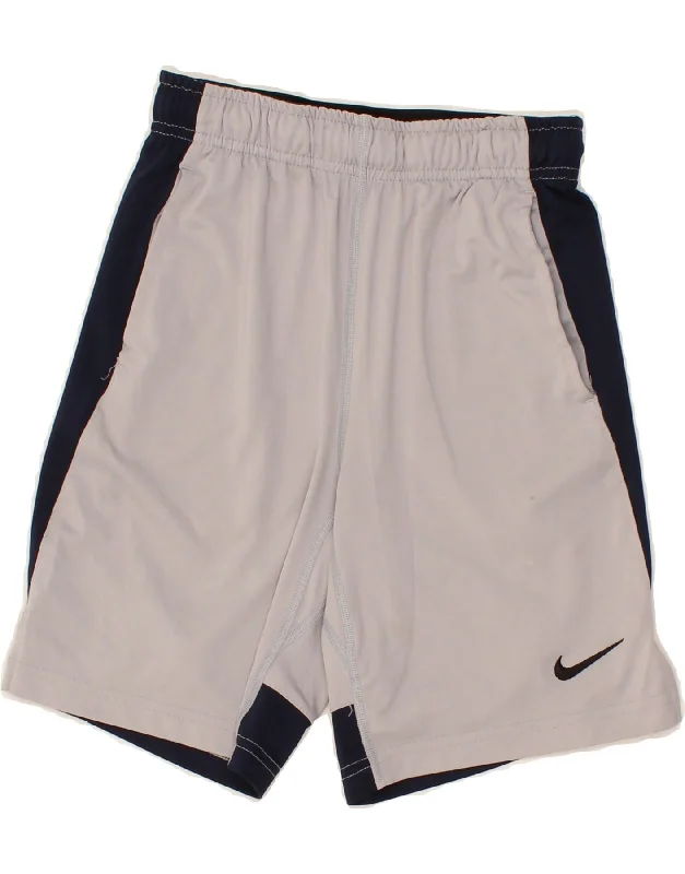 NIKE Boys Dri Fit Sport Shorts 10-11 Years Medium Grey Colourblock