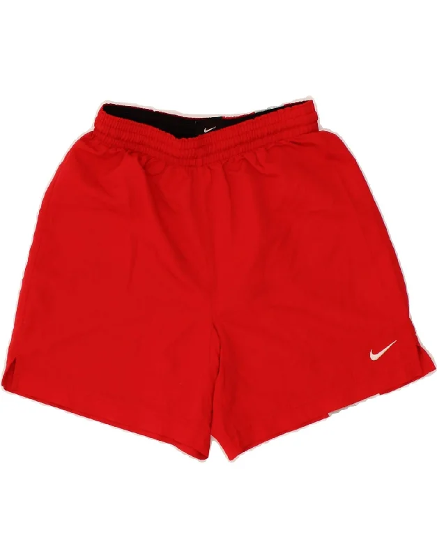 NIKE Boys Dri Fit Sport Shorts 10-11 Years Medium Red Colourblock