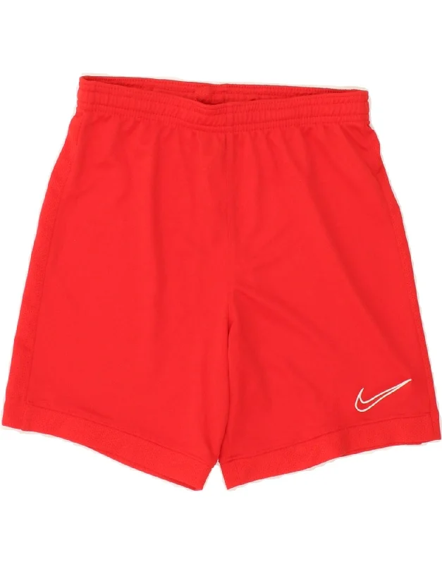 NIKE Boys Dri Fit Sport Shorts 10-11 Years Medium Red Polyester