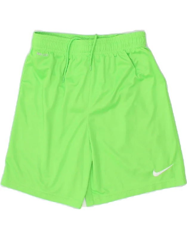 NIKE Boys Dri Fit Sport Shorts 12-13 Years Large  Green Polyester