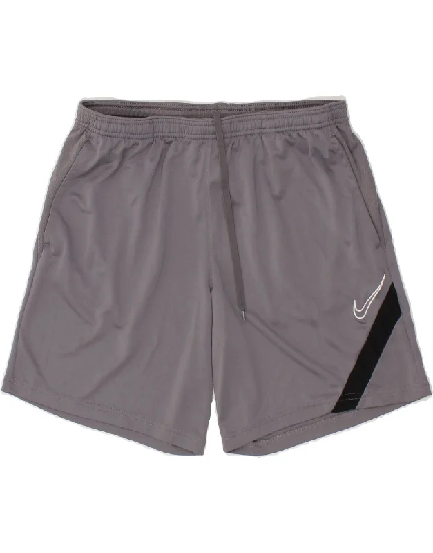 NIKE Boys Dri Fit Sport Shorts 12-13 Years Large Grey Colourblock