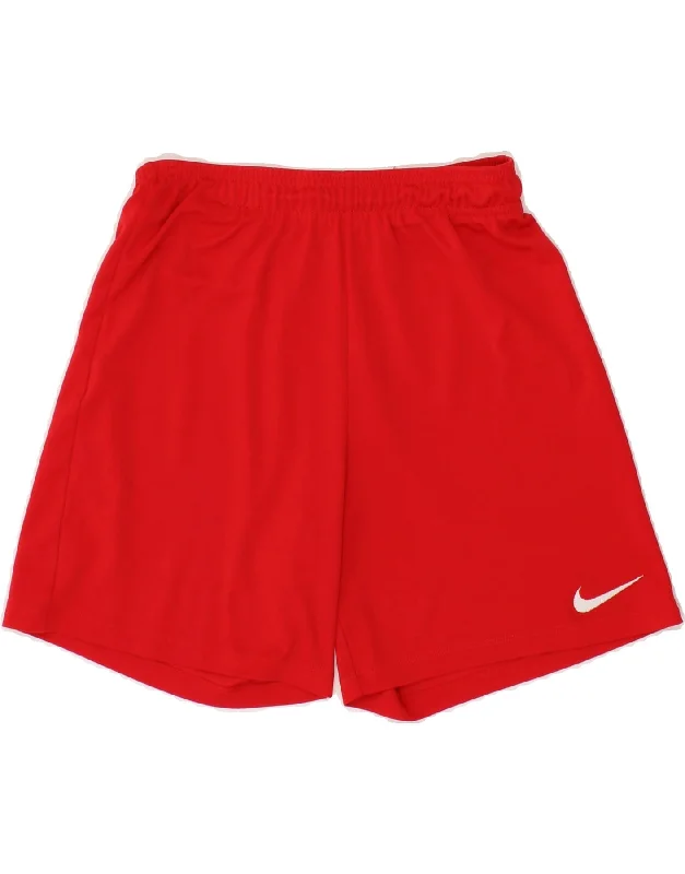 NIKE Boys Dri Fit Sport Shorts 12-13 Years Large Red Polyester