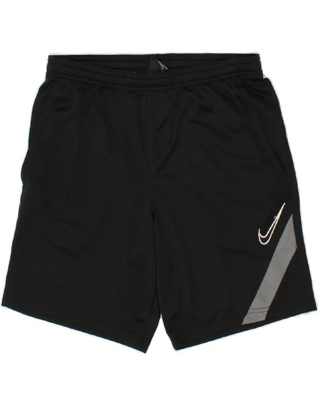 NIKE Boys Dri Fit Sport Shorts 13-14 Years Small Black Polyester