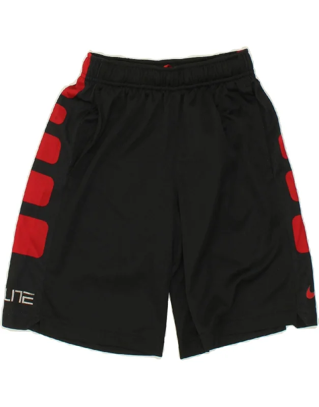 NIKE Boys Dri Fit Sport Shorts 6-7 Years XS Black Colourblock Polyester