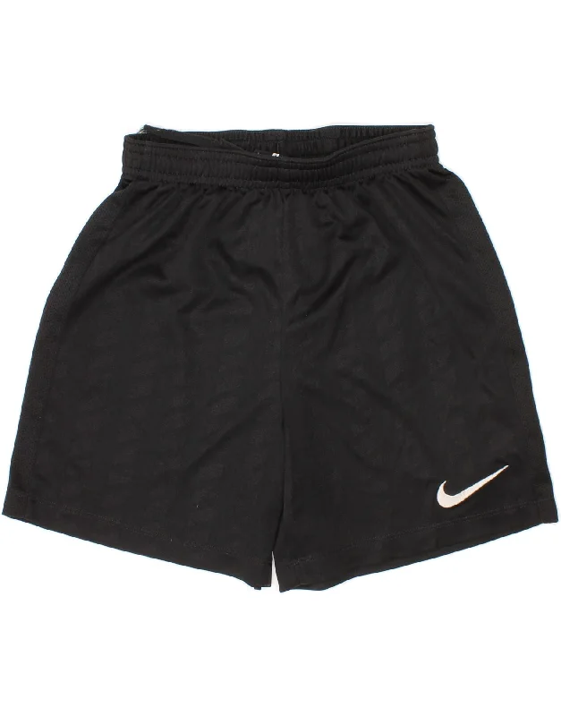 NIKE Boys Dri Fit Sport Shorts 8-9 Years Small  Black Striped Polyester