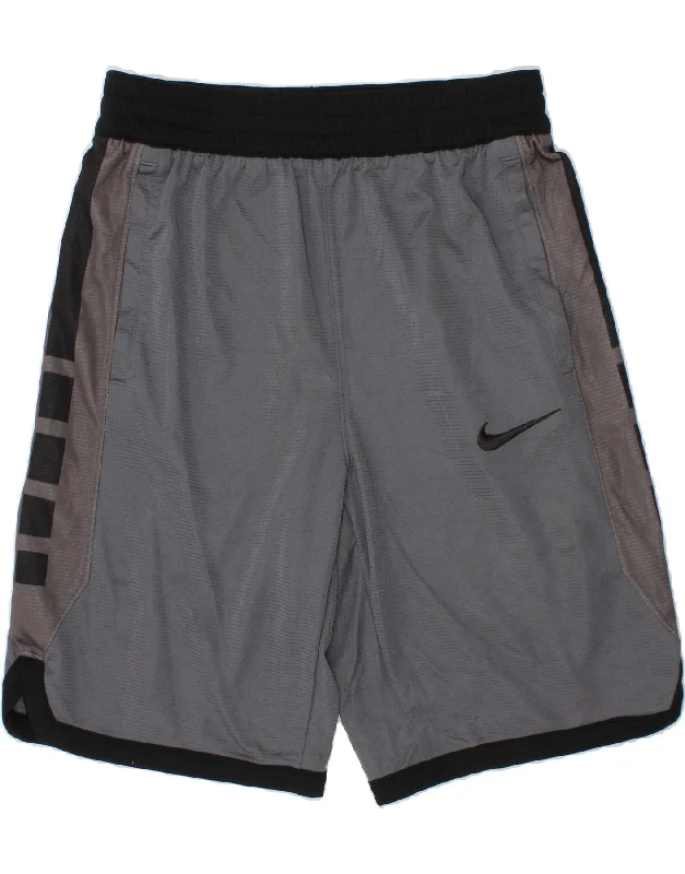 NIKE Boys Dri Fit Standard Fit Sport Shorts 12-13 Years Large Grey