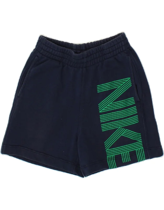 NIKE Boys Graphic Sport Shorts 10-11 Years Medium  Navy Blue Cotton