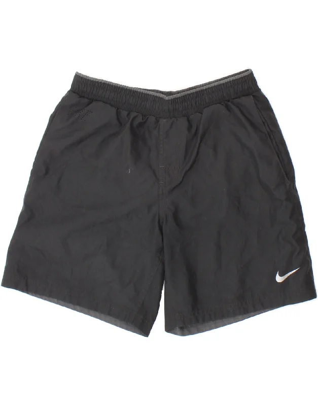 NIKE Boys Graphic Sport Shorts 13-14 Years Large Black Polyester