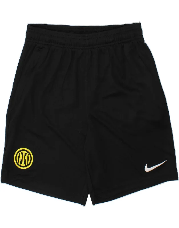 NIKE Boys Inter Milan Sport Shorts 12-13 Years Large Black Polyester