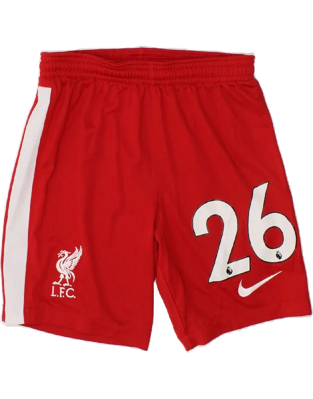 NIKE Boys Liverpool Graphic Sport Shorts 8-9 Years Small Red Polyester