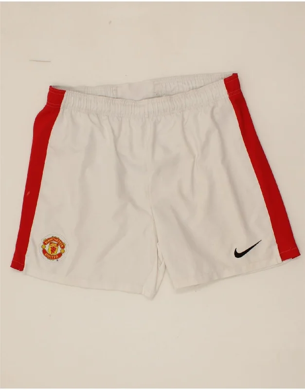 NIKE Boys Manchester United Sport Shorts 13-14 Years XL White Colourblock