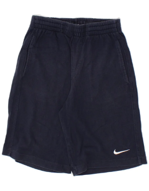 NIKE Boys Sport Shorts 10-11 Years Medium  Navy Blue Cotton