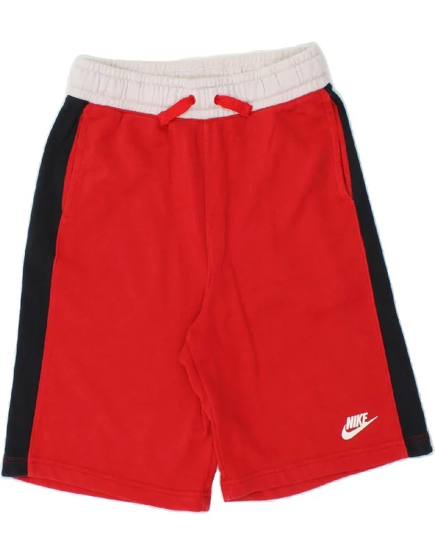 NIKE Boys Sport Shorts 13-14 Years XL Red Colourblock