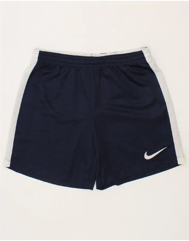 NIKE Boys Sport Shorts 8-9 Years Small Navy Blue Polyester