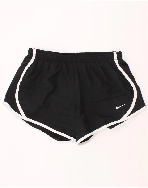 NIKE Girls Dri Fit Sport Shorts 10-11 Years Medium Black Polyester