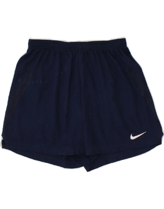 NIKE Girls Dri Fit Sport Shorts 11-12 Years small Navy Blue Polyester