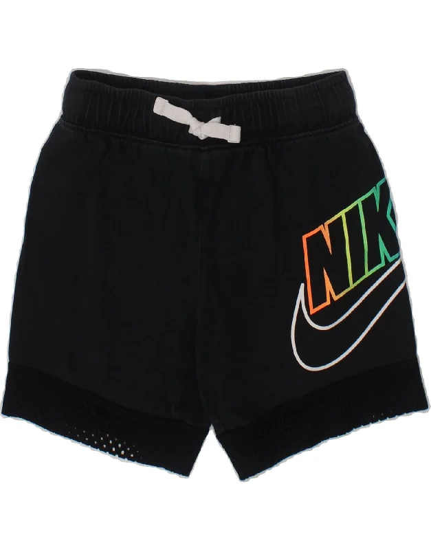 NIKE Girls Graphic Sport Shorts 3-4 Years XS Black