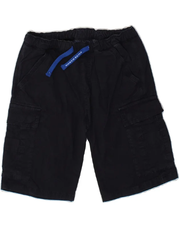 NORTH SAILS Boys Cargo Shorts 9-10 Years W26  Navy Blue Cotton