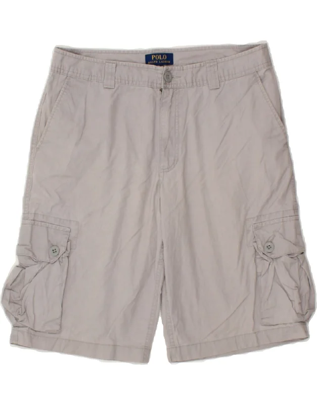 POLO RALPH LAUREN Boys Cargo Shorts 15-16 Years W32  Grey Cotton