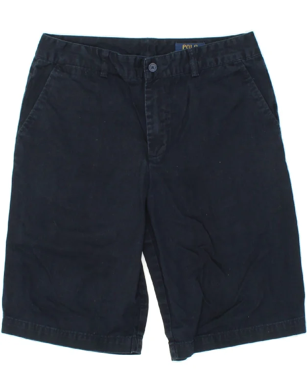 POLO RALPH LAUREN Boys Chino Shorts 15-16 Years W28  Navy Blue Cotton