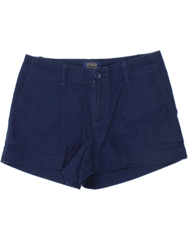 POLO RALPH LAUREN Girls Chino Shorts 9-10 Years W25  Navy Blue Cotton