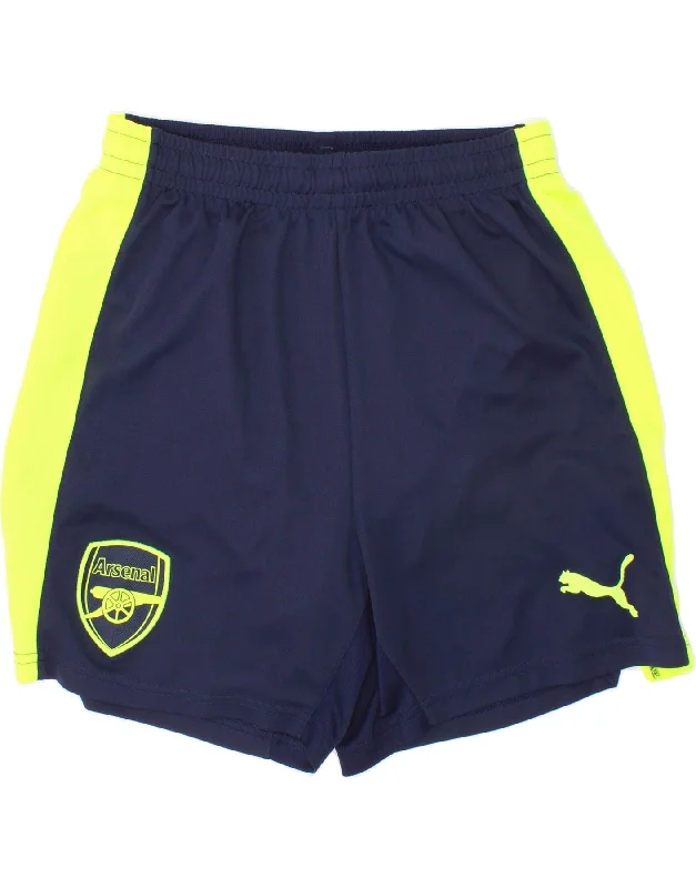 PUMA Boys Arsenal Graphic Sport Shorts 13-14 Years Navy Blue Colourblock