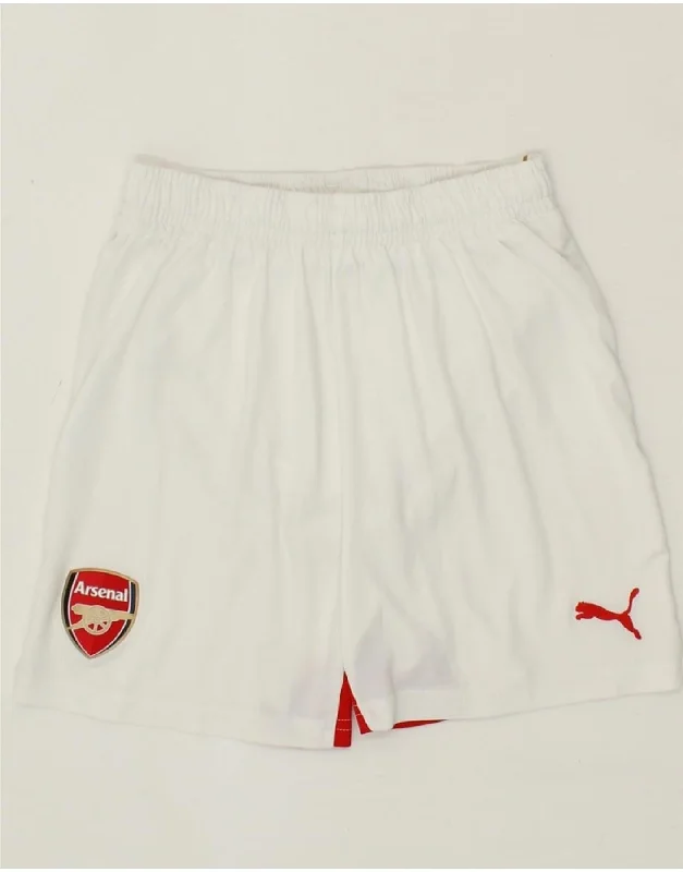 PUMA Boys Arsenal Sport Shorts 9-10 Years Medium White Polyester