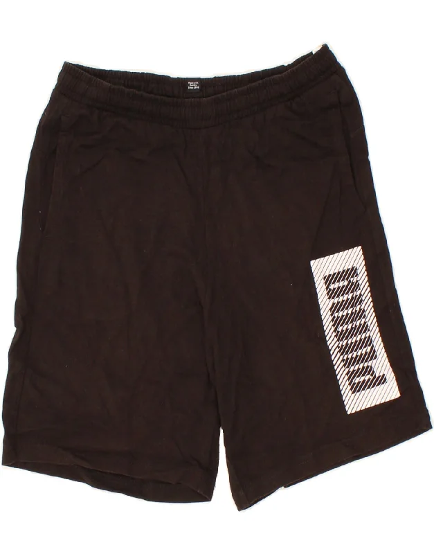 PUMA Boys Graphic Sport Shorts 13-14 Years  Black Cotton