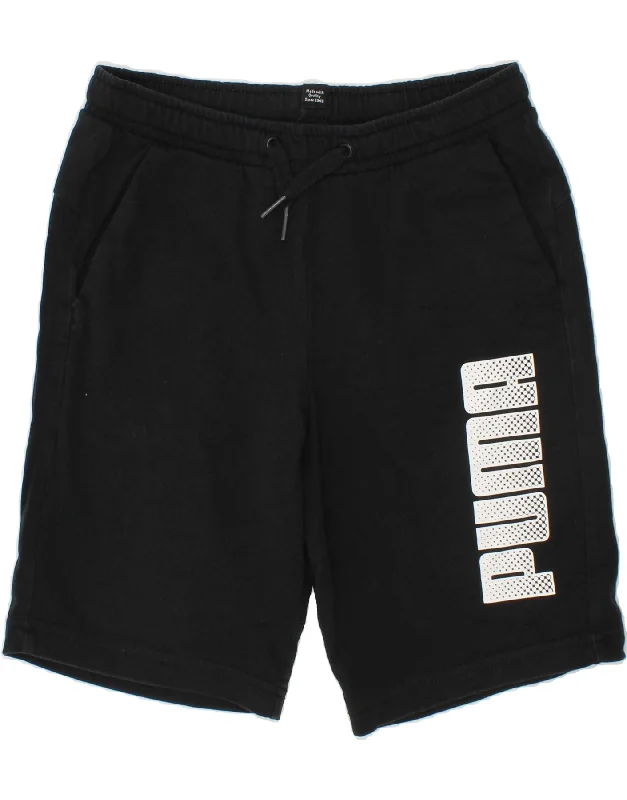 PUMA Boys Graphic Sport Shorts 7-8 Years Black Cotton