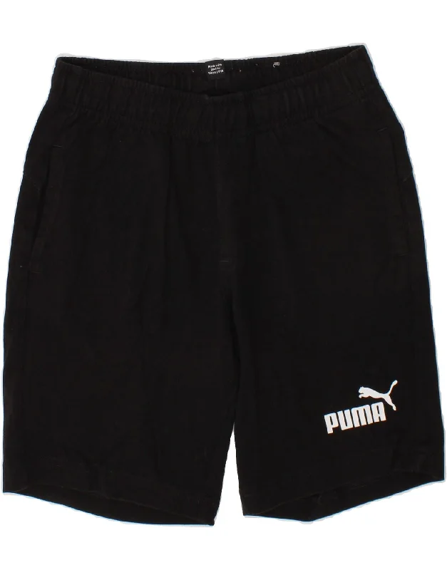 PUMA Boys Graphic Sport Shorts 7-8 Years Black Cotton