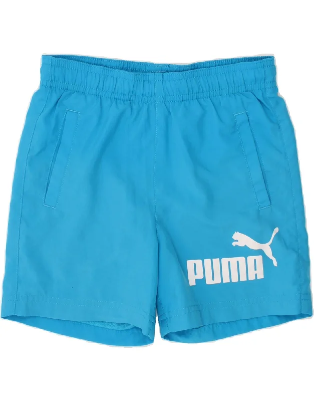 PUMA Boys Graphic Sport Shorts 7-8 Years Blue