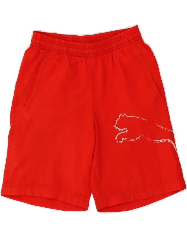 PUMA Boys Graphic Sport Shorts 7-8 Years Red