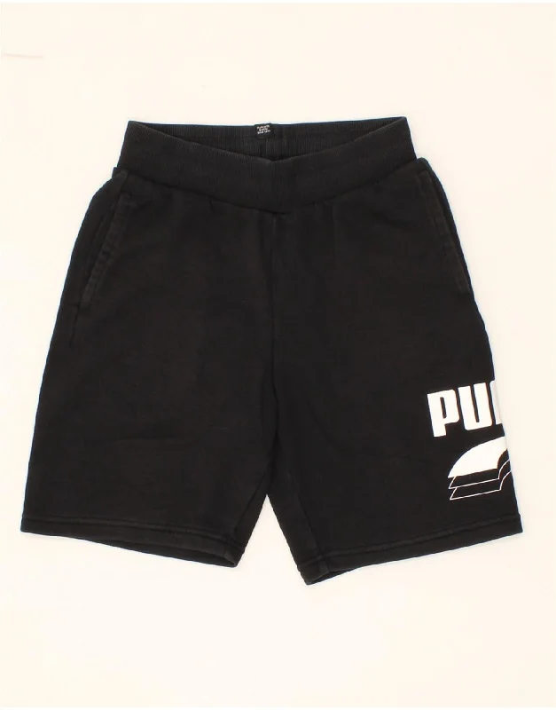 PUMA Boys Graphic Sport Shorts 9-10 Years Black Cotton