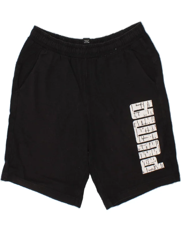 PUMA Boys Graphic Sport Shorts 9-10 Years Medium Black